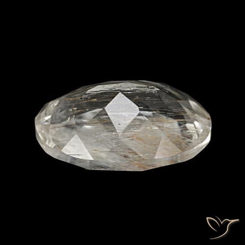 Rutile Topaz Gemstone in 11.1 x 8.3 mm Size for Sale, Rutile Topaz Stone in Clear and Gold-Bronze Color