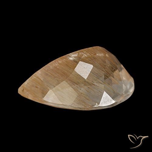 Rutile Topaz Gemstone in 13 x 9 mm (calibrated) Size for Sale, Rutile Topaz Stone in Orange-Golden Color