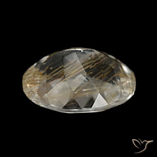 Rutile Topaz Gemstone in 11.5 x 9.4 mm Size for Sale, Rutile Topaz Stone in Very Light Golden-Brown Color