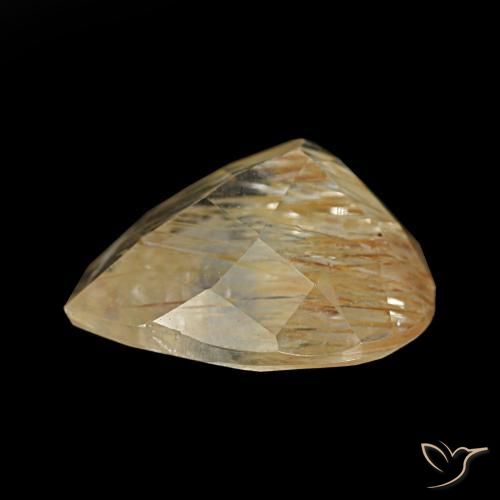 Rutile Topaz Gemstone in 11.9 x 11.1 mm Size for Sale, Rutile Topaz Stone in Very Light Golden-Brown Color