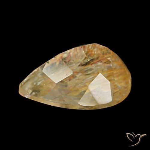 Rutile Topaz Gemstone in 13 x 9 mm (calibrated) Size for Sale, Rutile Topaz Stone in Medium Golden Color