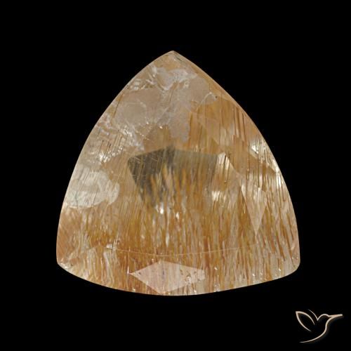 4.62Ct Medium Golden Rutile Topaz, Trillion, Transparent