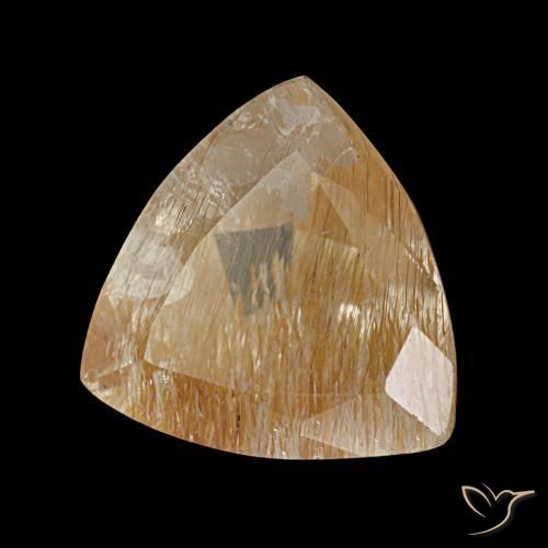 4.62 ct Golden Rutile Topaz Stone, Natural Rutile Topaz in Trillion Facet Shape for Sale