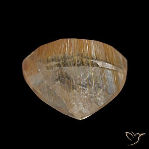 Rutile Topaz Gemstone in 10.9 x 10.4 mm Size for Sale, Rutile Topaz Stone in Medium Golden Color