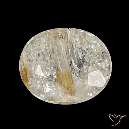 4.28Ct Very Light Golden-Brown Rutile Topaz, Oval, Transparent