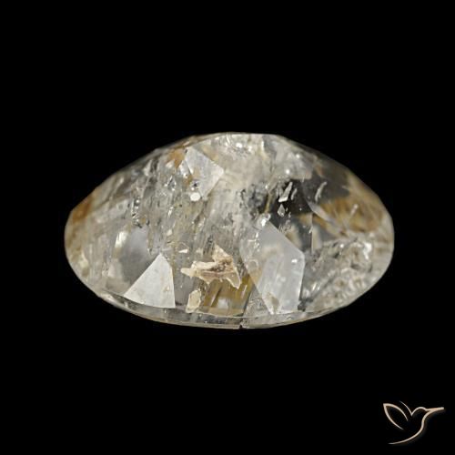 Rutile Topaz Gemstone in 11.3 x 9.5 mm Size for Sale, Rutile Topaz Stone in Very Light Golden-Brown Color