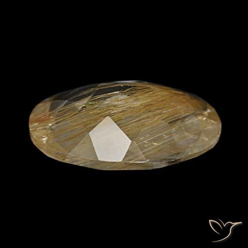 Rutile Topaz Gemstone in 14 x 10 mm (calibrated) Size for Sale, Rutile Topaz Stone in Very Light Golden-Brown Color