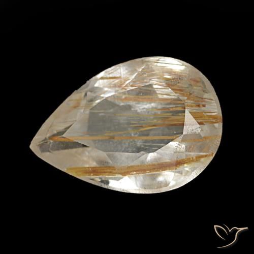 1.40ct Yellow Rutile Topaz, Pear Shape, Transparent