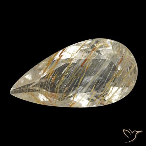 1.84ct Yellow Rutile Topaz, Pear Shape, Transparent