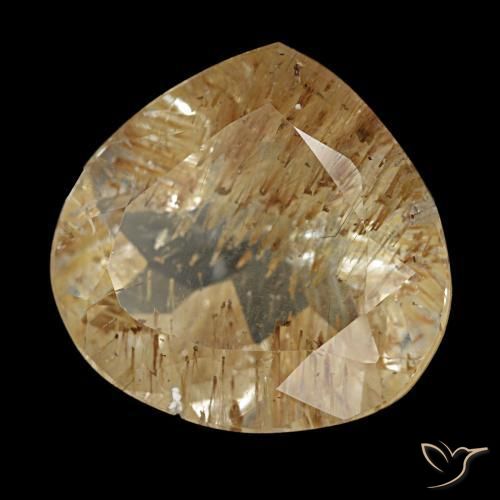 6.16 ct Brown Rutile Topaz Stone, Natural Rutile Topaz in Pear Facet Shape for Sale