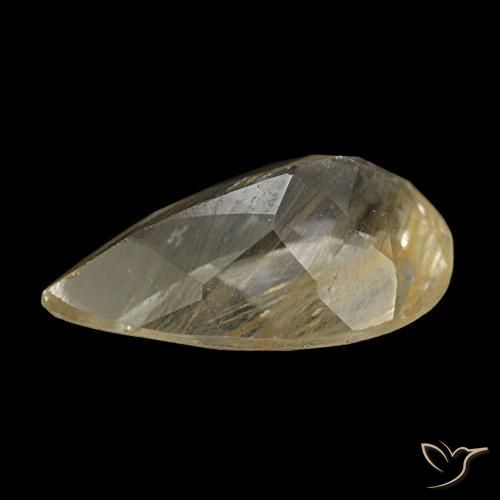 Rutile Topaz Gemstone in 10.5 x 6.4 mm Size for Sale, Rutile Topaz Stone in Very Light Golden-Brown Color
