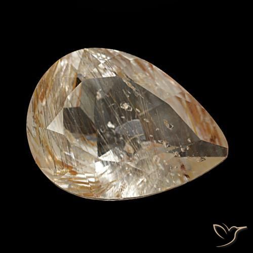 2.80 ct Brown Rutile Topaz Stone, Natural Rutile Topaz in Pear Facet Shape for Sale