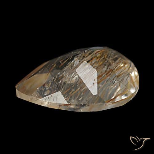 Rutile Topaz Gemstone in 10.8 x 7.9 mm Size for Sale, Rutile Topaz Stone in Very Light Brown Color
