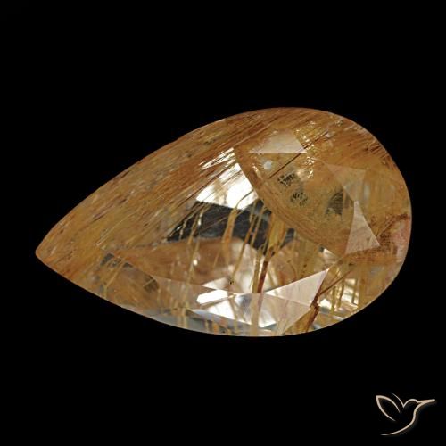 3.47ct Brown Rutile Topaz, Pear Shape, Transparent