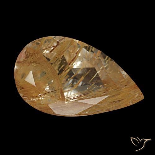 3.47 ct Brown Rutile Topaz Stone, Natural Rutile Topaz in Pear Facet Shape for Sale