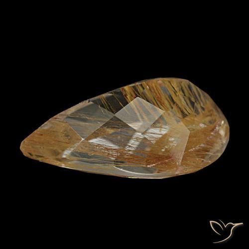 Rutile Topaz Gemstone in 12.6 x 7.5 mm Size for Sale, Rutile Topaz Stone in Medium Light-Brown Color