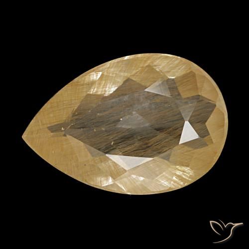 2.89 ct Brown Rutile Topaz Gemstone, Rutile Topaz Gem in Pear Facet Shape for Sale.