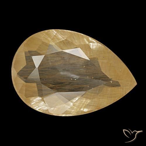 2.89 ct Brown Rutile Topaz Stone, Natural Rutile Topaz in Pear Facet Shape for Sale
