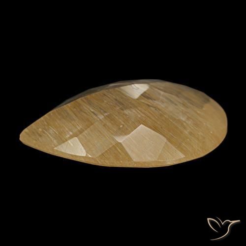 Rutile Topaz Gemstone in 12 x 8 mm (calibrated) Size for Sale, Rutile Topaz Stone in Medium Light-Brown Color