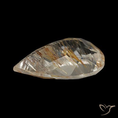 Rutile Topaz Gemstone in 10 x 7 mm (calibrated) Size for Sale, Rutile Topaz Stone in Very Light Tawny Brown Color