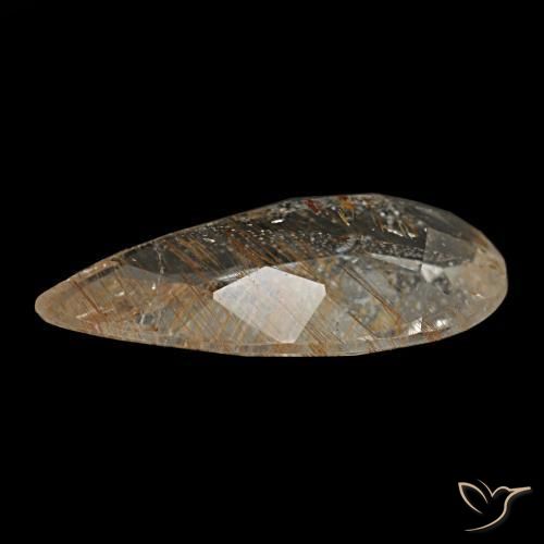 Rutile Topaz Gemstone in 12.5 x 6.4 mm Size for Sale, Rutile Topaz Stone in Very Light Brown Color