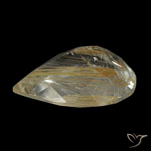 Rutile Topaz Gemstone in 11.7 x 8.6 mm Size for Sale, Rutile Topaz Stone in Very Light Golden-Brown Color
