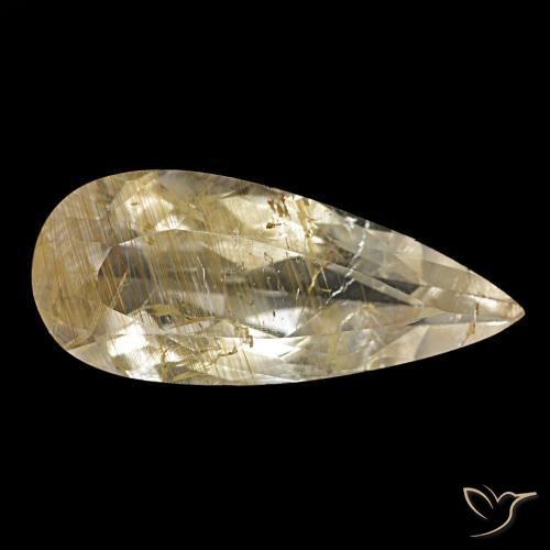 4.48ct Yellow Rutile Topaz, Pear Shape, Transparent