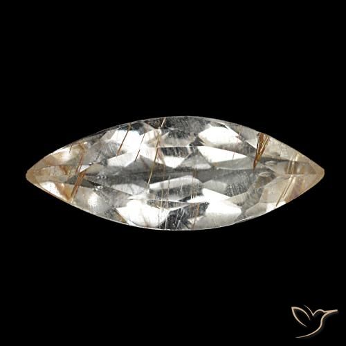 1.40 ct Golden Rutile Topaz Gemstone, Rutile Topaz Gem in Marquise Facet Shape for Sale.