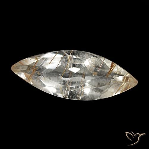 1.40 ct Golden Rutile Topaz Stone, Natural Rutile Topaz in Marquise Facet Shape for Sale