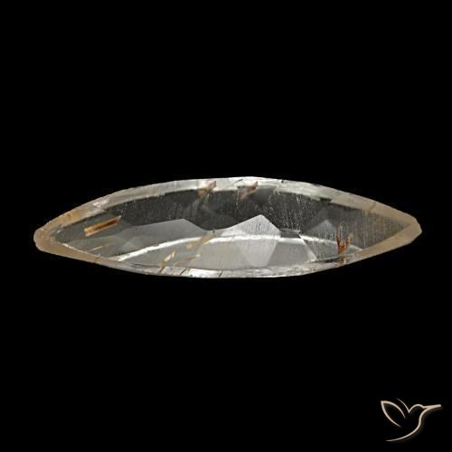 Rutile Topaz Gemstone in 12.8 x 4.9 mm Size for Sale, Rutile Topaz Stone in Very Light Golden-Brown Color