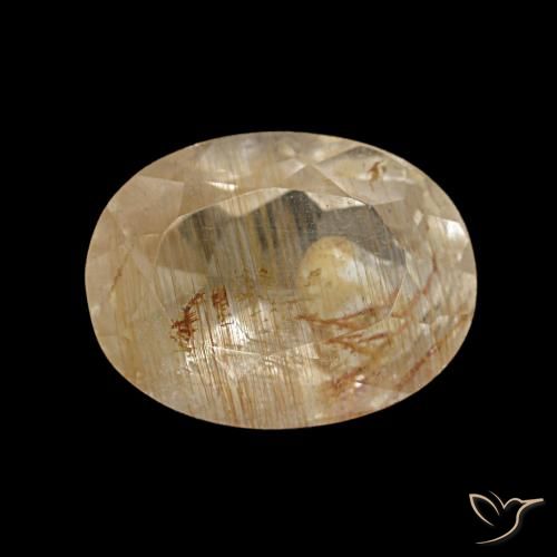 2.09Ct Very Light Golden-Brown Rutile Topaz, Oval, Transparent