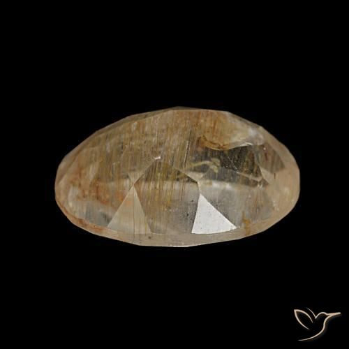 Rutile Topaz Gemstone in 8.8 x 6.7 mm Size for Sale, Rutile Topaz Stone in Very Light Golden-Brown Color