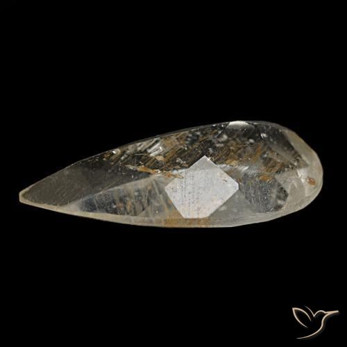 Rutile Topaz Gemstone in 13.5 x 6.8 mm Size for Sale, Rutile Topaz Stone in Very Light Golden-Brown Color