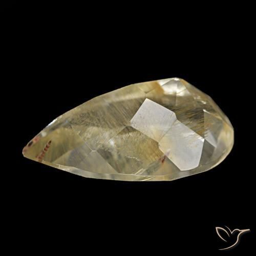 Rutile Topaz Gemstone in 13.2 x 8 mm Size for Sale, Rutile Topaz Stone in Very Light Golden-Brown Color