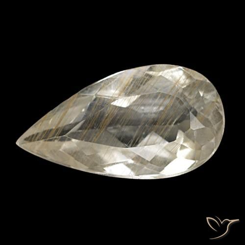 3.48ct Yellow Rutile Topaz, Pear Shape, Transparent