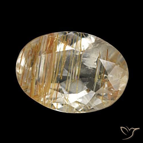 2.74 ct Golden Rutile Topaz Stone, Natural Rutile Topaz in Oval Facet Shape for Sale