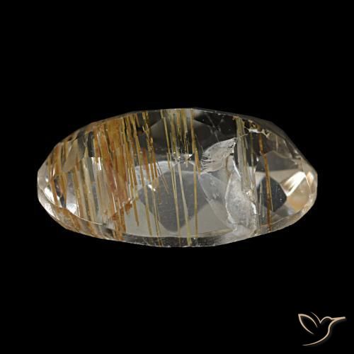Rutile Topaz Gemstone in 10.4 x 7.5 mm Size for Sale, Rutile Topaz Stone in Very Light Golden-Brown Color