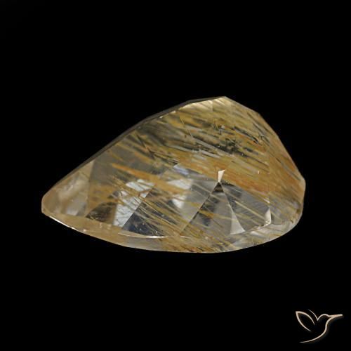 Rutile Topaz Gemstone in 9.3 x 7.3 mm Size for Sale, Rutile Topaz Stone in Very Light Golden-Brown Color