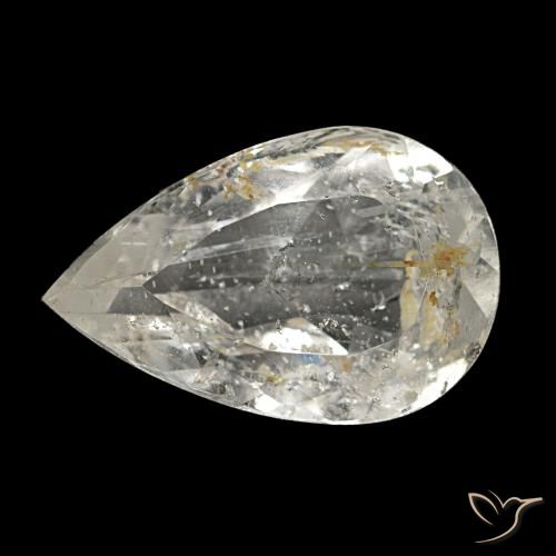2.87 ct Yellow Rutile Topaz Gemstone, Rutile Topaz Gem in Pear Facet Shape for Sale.