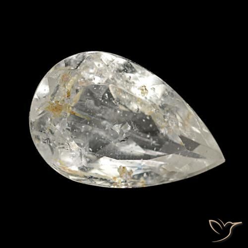 2.87 ct Yellow Rutile Topaz Stone, Natural Rutile Topaz in Pear Facet Shape for Sale