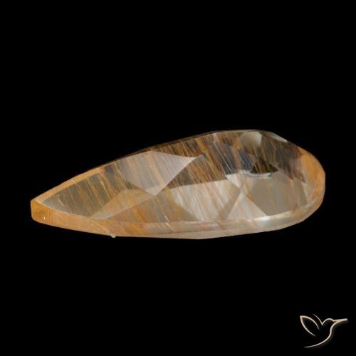 Rutile Topaz Gemstone in 13.4 x 6.6 mm Size for Sale, Rutile Topaz Stone in Warm Brown Color