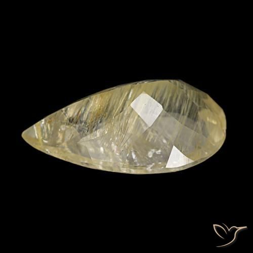 Rutile Topaz Gemstone in 15 x 10 mm (calibrated) Size for Sale, Rutile Topaz Stone in Warm Yellow Color