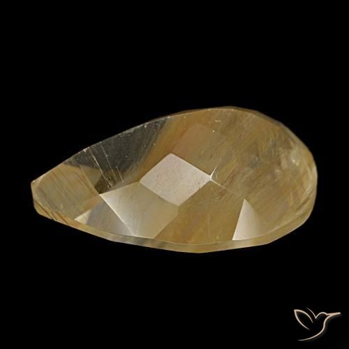 Rutile Topaz Gemstone in 15 x 10 mm (calibrated) Size for Sale, Rutile Topaz Stone in Medium Light-Brown Color