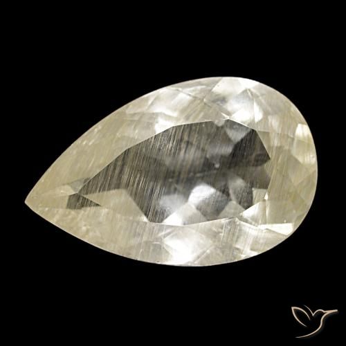 7.42Ct Earthy Yellow Rutile Topaz, Pear Shape, Transparent