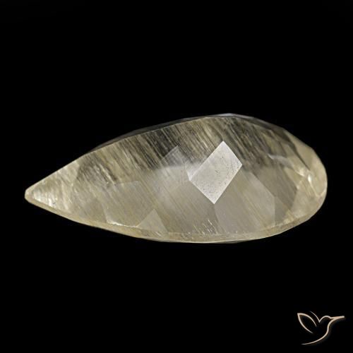 Rutile Topaz Gemstone in 16.4 x 10.4 mm Size for Sale, Rutile Topaz Stone in Earthy Yellow Color