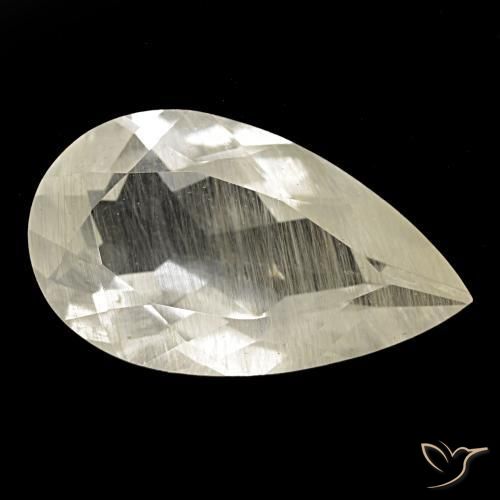 9.15 ct Yellow Rutile Topaz Stone, Natural Rutile Topaz in Pear Facet Shape for Sale