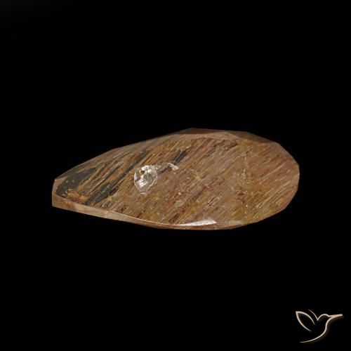 Rutile Topaz Gemstone in 9.5 x 5.9 mm Size for Sale, Rutile Topaz Stone in Very Light Brown Color