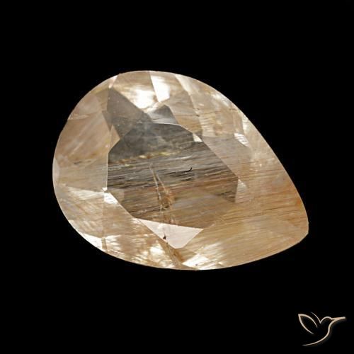 2.07 ct Brown Rutile Topaz Stone, Natural Rutile Topaz in Pear Facet Shape for Sale