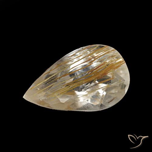 1.41ct Yellow Rutile Topaz, Pear Shape, Transparent