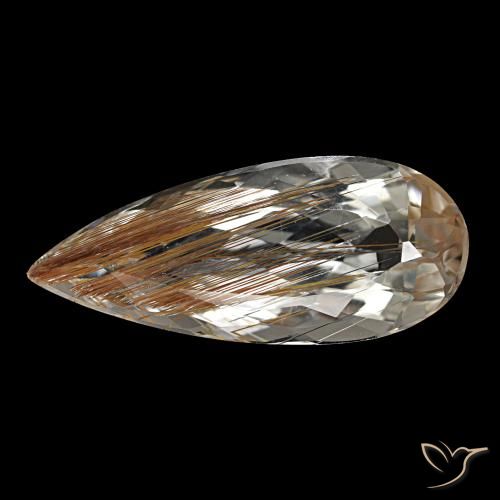 5.48ct Brown Rutile Topaz, Pear Shape, Transparent